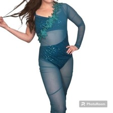 Weissman Elite Asymmetrical Appliqu Unitard Style SM11804 NEW Size Adult XL