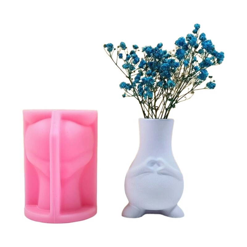 Heart-Shaped Silicone Mold for DIY Flowerpots Vase Cement Resin Craft