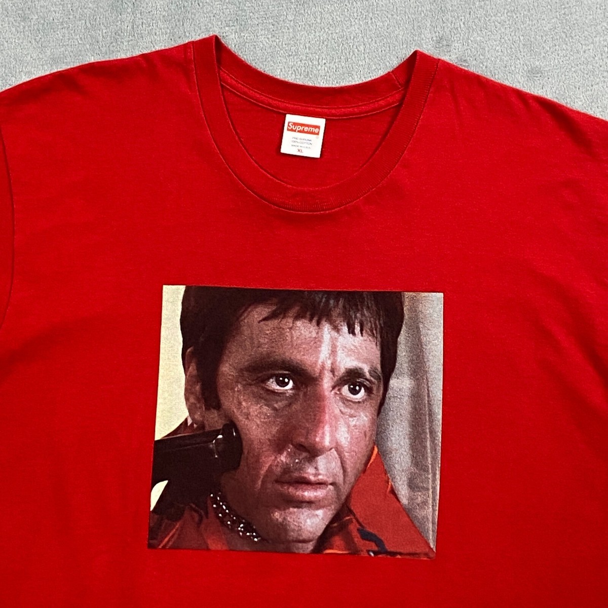 Supreme FW17 SCARFACE SHOWER TEE Men XL Red Two Sided Graphic