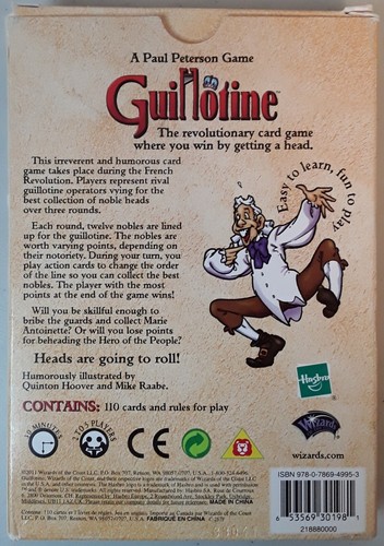 Guillotine , Revolutionary Card Game Where You Win By Getting A Head - Picture 2 of 3