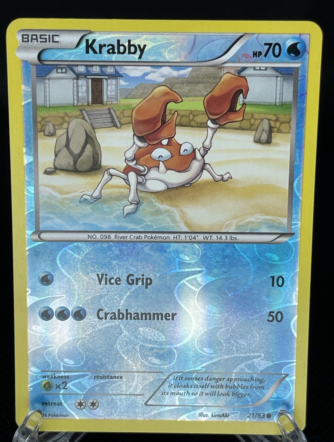 Krabby 21/83 LP - XY Generations Pokemon Card REVERSE Holo Elemental Holo