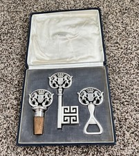 Vintage Brinckmann & Lange Silver Plated Bremen Bar Tools Set Key Corkscrew