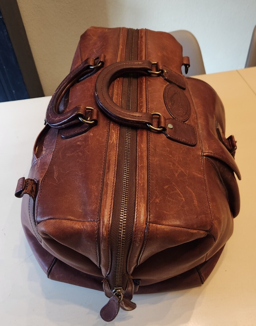 Vintage Bob Timberlake Luggage Collection Leather Large Duffel Bag 20"×