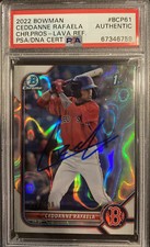 Ceddanne Rafaela 2022 Bowman Chrome SIGNED LAVA /399 PSA DNA Auto RED SOX