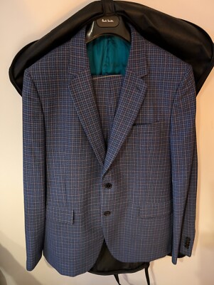 Paul Smith Kensington fit, Blue checked wool size 40 UK