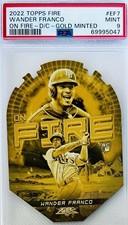 2022 Topps Fire Wander Franco RC Die-Cut On Fire Gold Minted SP PSA 9 🔥