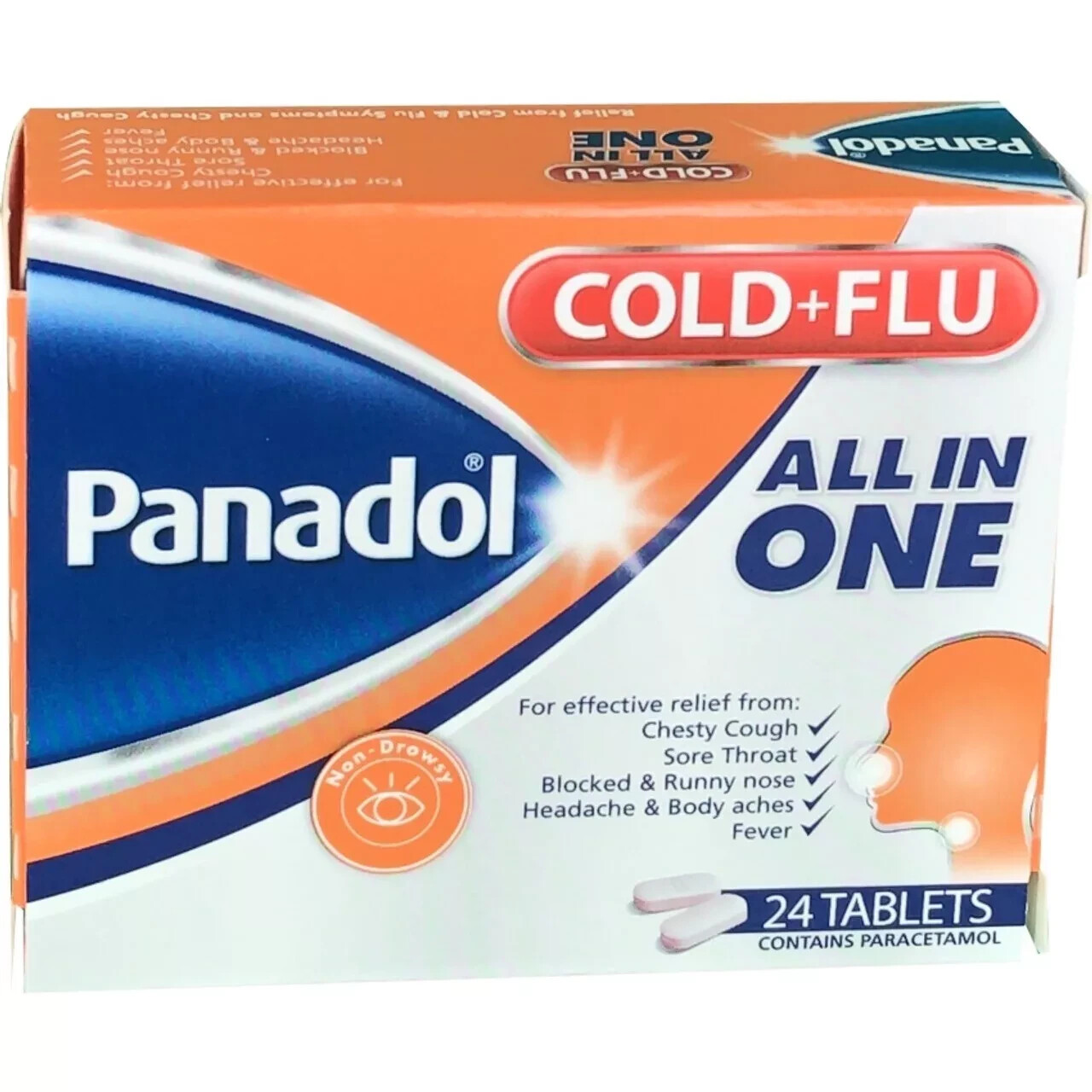 Panadol Cold And Flu- All in One Relieves From Cold, Flu & Chesty Cough Symptoms
