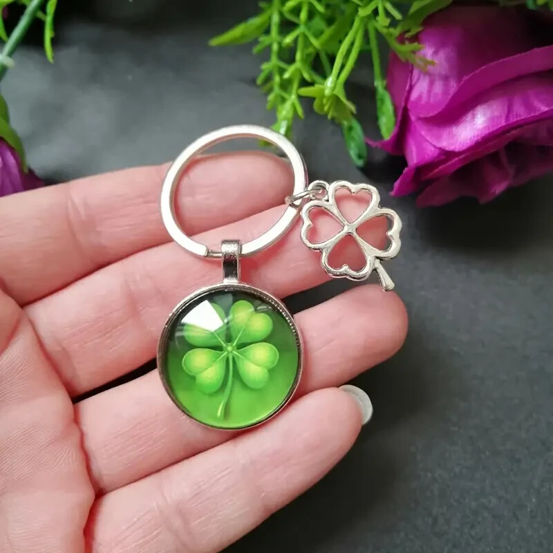 Lucky Four-Leaf Clover Keychain - Elegant Accessory | eBay