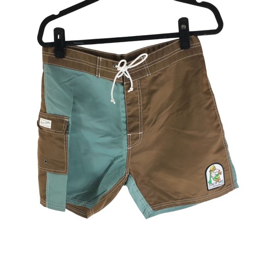 Katin Herren Waterman Kofferraum Surfbrett Shorts Nylon braun blau Größe 33