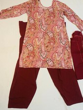 Indian Pakistani 3 Piece Shalwar Kameez Size Large BRAND NEW suit Jersey Desi