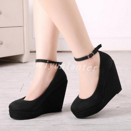 SWEET donna punta tonda Pompe Zeppa Plateau Scarpe Mary Jane Décolleté Con  Tacco Alto | eBay