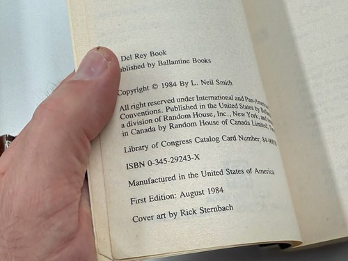 L. Neil Smith Sci-Fi Del Rey Four PB Lot: Various Titles - Picture 12 of 14