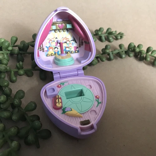 Vintage Polly Pocket Bluebird 1991 ~ Perfect Piano Recital Purple Heart Compact