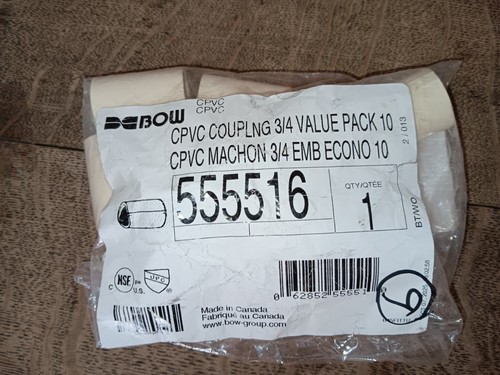 Bow 3/4" Coupling CPVC Pipe Fittings Lot of 9