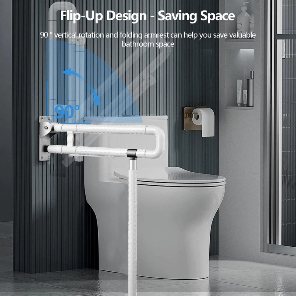 Toilette Klappgriff Behinderte Aufstehhilfe Edelstahl Haltegriff Stützhilfe DE - Bild 2 von 4