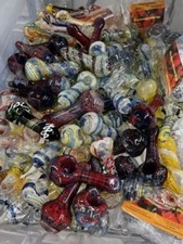 (3)  3 1/2" to 5" MEDIUM PIPES WITH CHARACTER, GLASS, TOBACCO