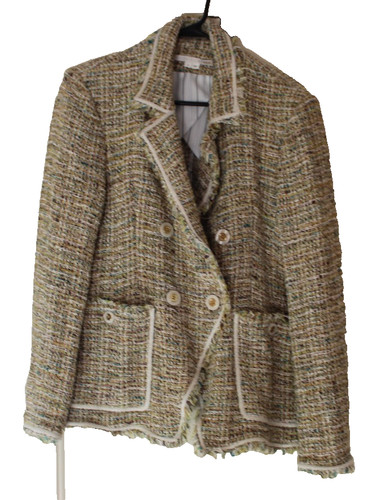 Veronica Beard  Theron Double-Breasted Tweed Blazer Jacket Size 16