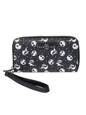 Nightmare Before Christmas Womens Zip Around Wallet All-Over Print Wristlet