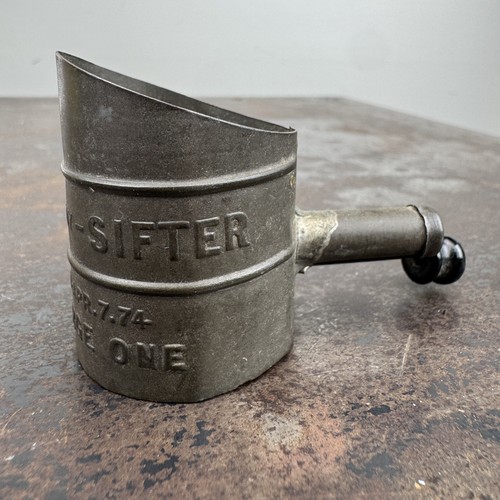 Vtg HUNTER'S TOY SIFTER Advertising Mini Flour Sifter Salesman Sample Pat'd 1874