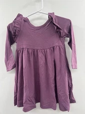 NWT Quince Bamboo Long Sleeve Flutter Twirl Dress Baby 12-18M Sugar Plum Classic