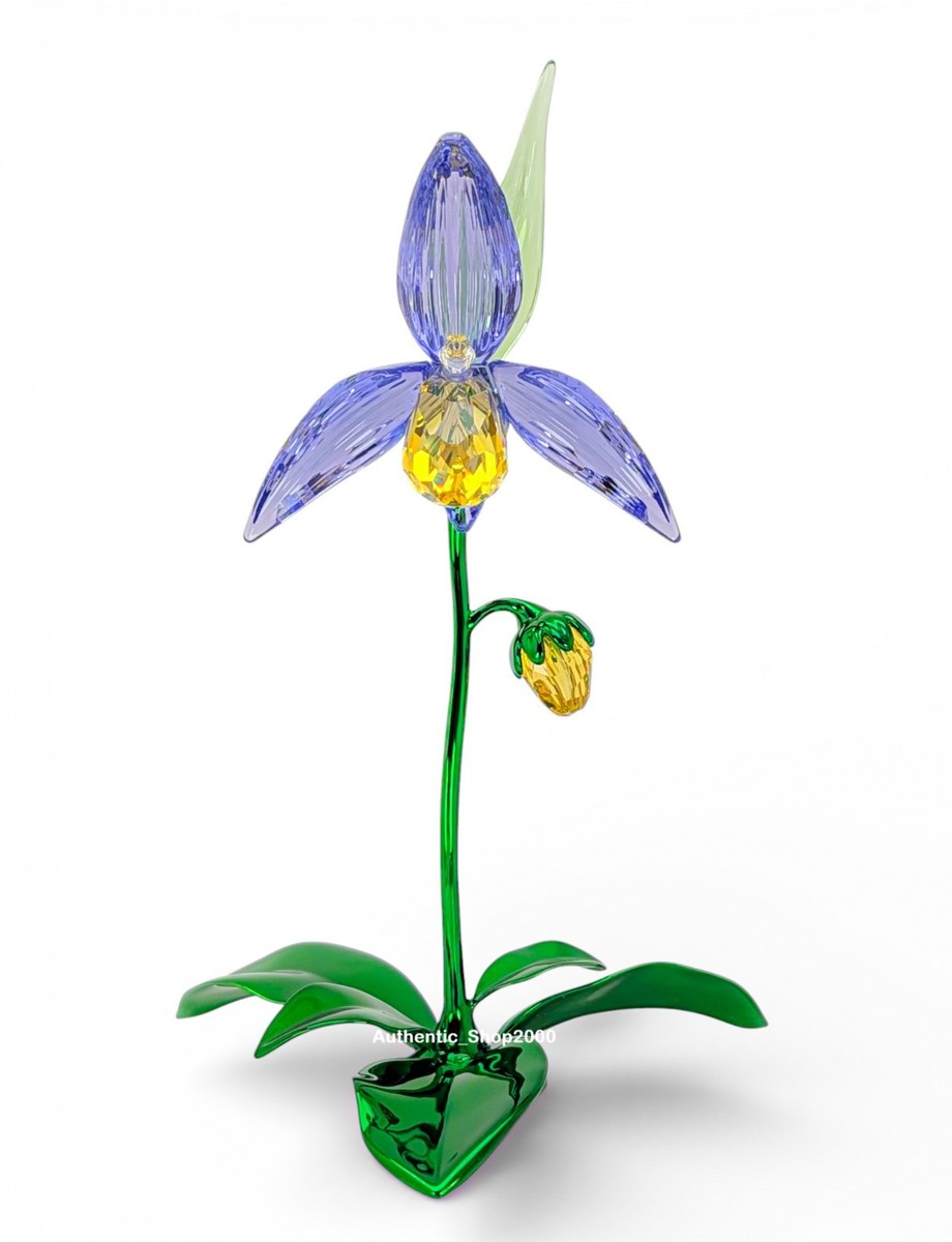New 100% Authentic SWAROVSKI Florere Lady Slipper Orchid Decor