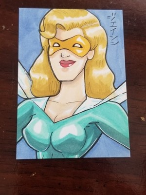 Flygirl - MLJ/Red Circle/Archie TAS Style! ~ JASON MONTOYA Sketch Card
