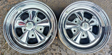 RARE Vintage 1972 Cragar S/S Wheels 15x6 Pair 5x5.5" BP MINT Chrome Scout Jeep