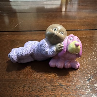 Vintage Cabbage Patch Kids PVC, Baby With Puppy Dog 2.5'' 1984
