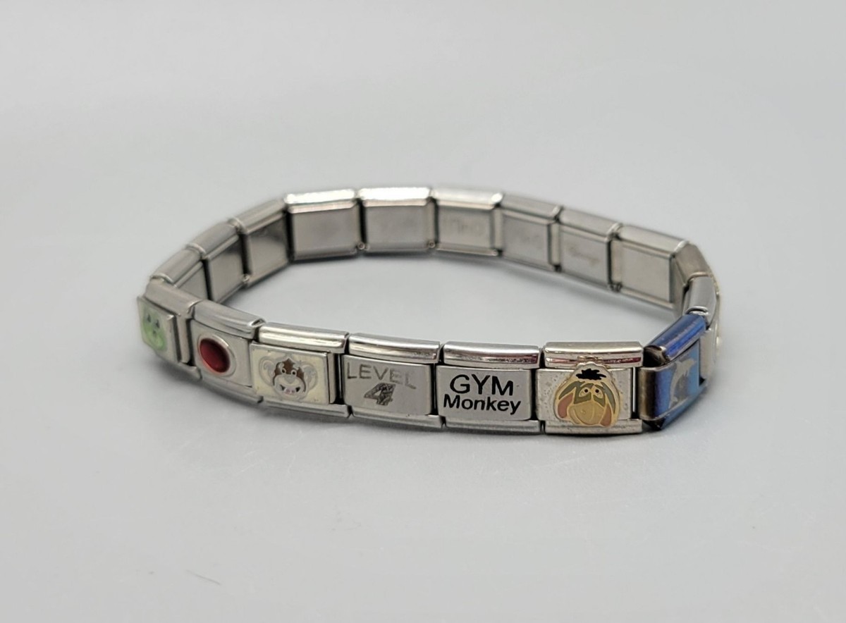 Vintage Silver Tone Italian Mix Charm Zoppini Stretch Bracelet B1A