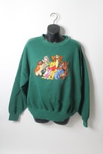 Vtg 90s Disney Store Winnie the Pooh characters Crewneck Sweatshirt -Women's L