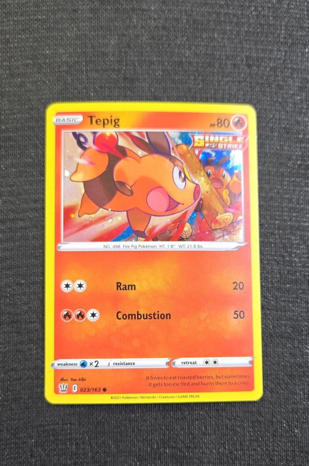 Pokemon Battle Styles Tepig Cosmos Holo Rare 23 LP
