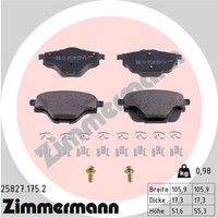 Zimmermann Bremsbelagsatz Scheibenbremse 25827.175.2 25827 FüR Opel CitroËN C4 2