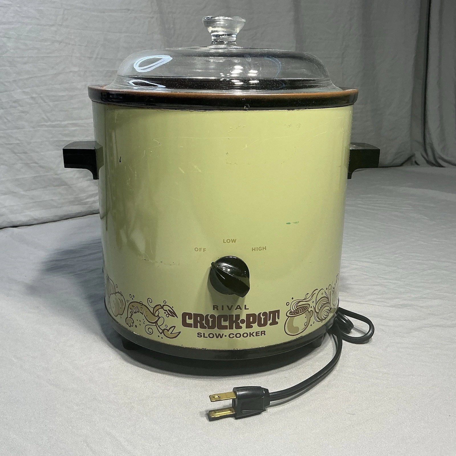 Vintage Rival Avocado Green 3.5 Qt Slow Cooker Crock Pot Model 3100 Tested