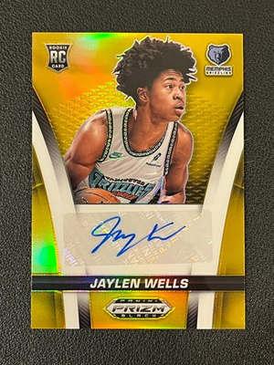 #ad Jaylen Wells 2024 25 Prizm Black Rookie Auto Gold 10 10 Grizzlies FB WEL $149.99
