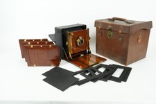 Beautiful Sanderson Deluxe 5x7 View Camera Outfit w/ Lens, Case, Film Holders