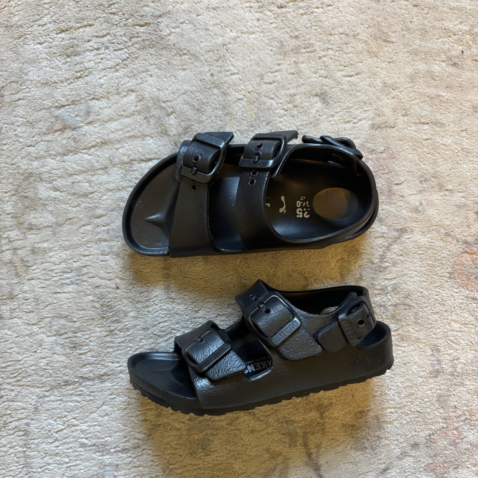 Birkenstock Black EVA Arizona Toddler Sandals Size US 7 Water Ready Buckle Strap