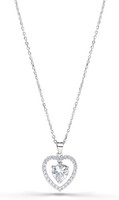 Funkelndes Herz Halskette Damen 925 Sterling Silber Zirkonia AnhäNger