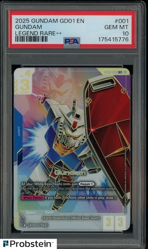2025 GUNDAM NEWTYPE RISING #001 GUNDAM LEGEND RARE++ PSA 10 GEM MINT