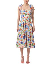 Carolina Herrera Bow Strap Square Neck Midi Dress Women's Pink 2