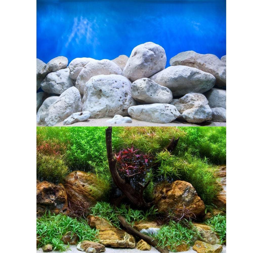 Marina Aquatic Garden / Bright Stone Aquarium Fish Tank Background | Per Foot