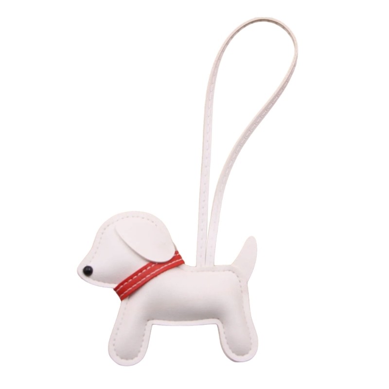 Versatile Dog Themed Faux Leather Key Chain With Reinforced Clip For Outdoor