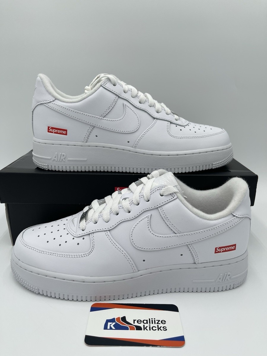 Size 8 - Nike Air Force 1 x Supreme Low Box Logo - White for sale