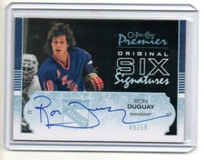 RON DUGUAY auto /50 AUTOGRAPH card Original Six Signatures NEW YORK RANGERS