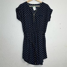 Iris Women’s Size Large Navy Pink Polka Dot Dress 1/4 Zip NWT Work Office Casual
