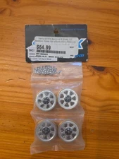 Samix SCX24 Aluminum & Brass 1.0" Beadlock Wheel Set w/Scale Hubs (Silver) (4)