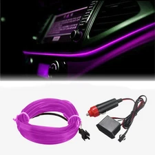 Purple LED Car Interior Auto Atmosphere Decor Wire Strip Light Lamp Accessories