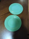 Vintage Fire-King Jadeite Restaurant Ware 6-3/4" Salad / Pie Plates (Set of 2)