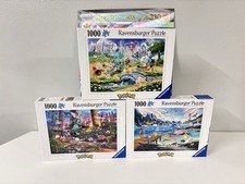 New X3 Puzzle Ravensburger 1000 Jigsaw Pokemon Eevee Pikachu Jolteon Vaporeon