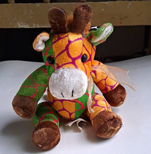 Kellytoy Animal Alley Giraffe Plush Doll Bean Filled Multicolor Small 35754