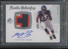 2008 Upper Deck SP Authentic Matt Forte Rookie Patch Autograph Auto Card RC /999